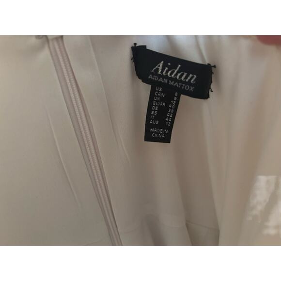 NWT Aidan Mattox One Shoulder Metallic Gown Dress Size 8 Formal Event - Picture 7 of 7